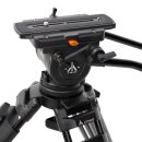 2-Stage Aluminum 100mm Fluid Head Tripod & Dolly Kit, 33 lbs Payload