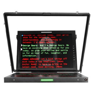 19" Widescreen PTZ Teleprompter w/ Widescreen Talent Monitor, Tripod & Dolly