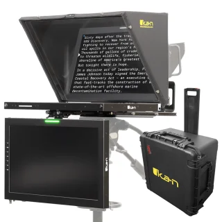 IKA Aura™ Professional 21" Teleprompter w /SDI Monitor Talent Monitor Travel Kit